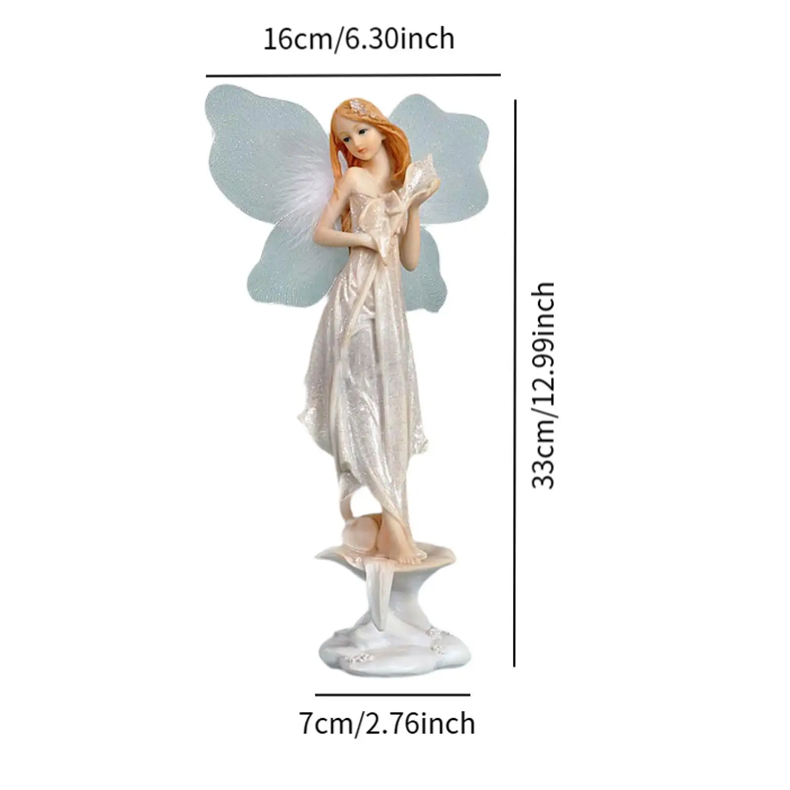 Fairy Statue Decorative Figurine European Style Tabletop Ornament Sculpture for Desk Entrance Table Centerpiece Shelf