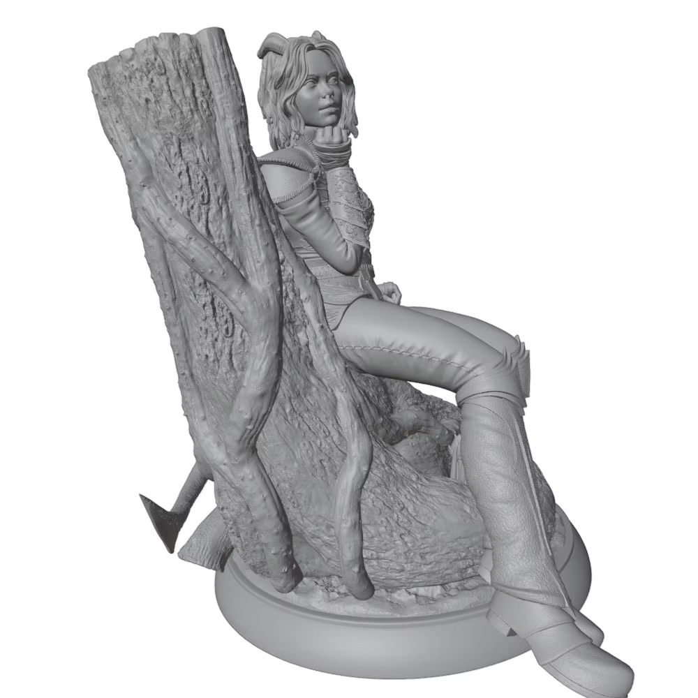Figura anime GK de gato impresa en 3D – Modelo gris sin montar - imagen 4
