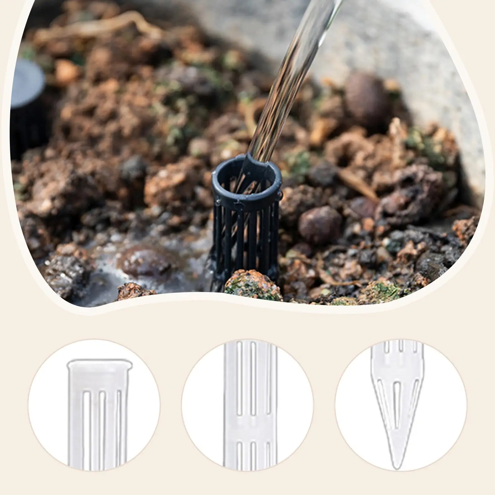 10 Pieces Reusable Professional Pots Soil Aeration Stakes Air Tubes 1.5x25cm Transparent