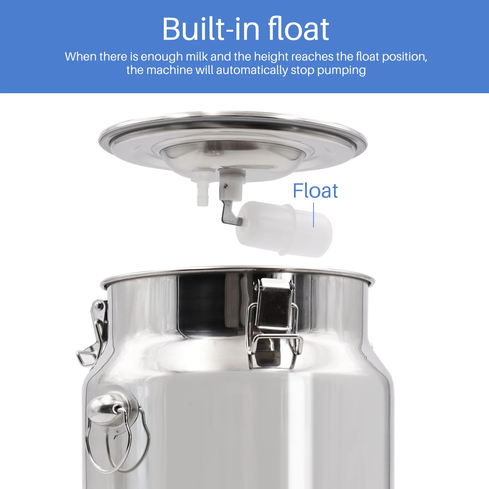 Ordeñadora eléctrica automática para Cabras, máquina de ordeño pulsante de acero inoxidable, bomba de vacío de cubo, 220V, 5L/10L - imagen 5