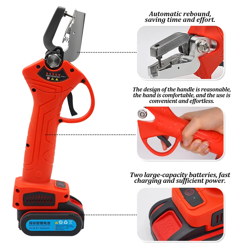 Alicates eléctricos para etiquetas de oreja de animales, de aleación de plástico, 220V, para ganado, cerdo, oveja - imagen 5