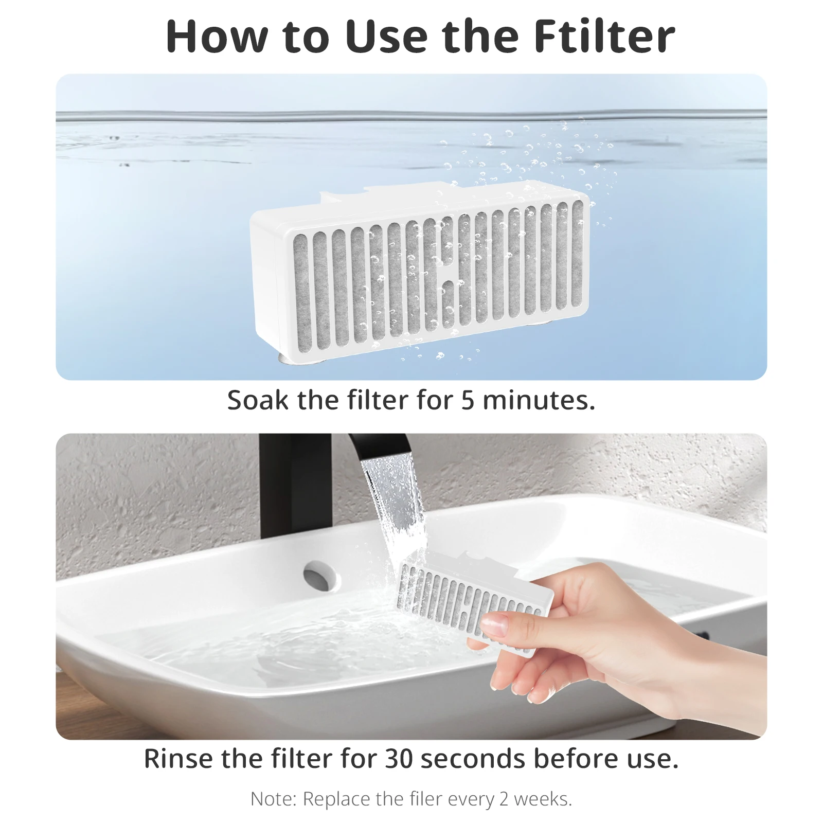 Paquete de 3/6 filtros de agua de repuesto en forma de T para fuentes Pioneer Pet Mini Vortex y Swan, purifica el agua - imagen 5