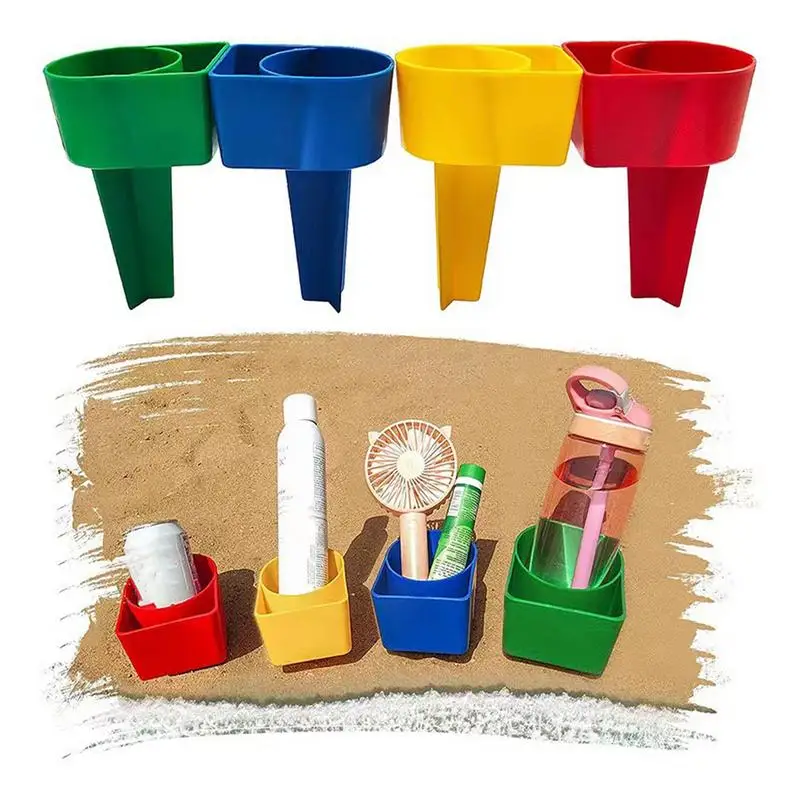 Posavasos de arena portátil para playa, portavasos de arena estable para playa, portavasos para bebidas - imagen 5