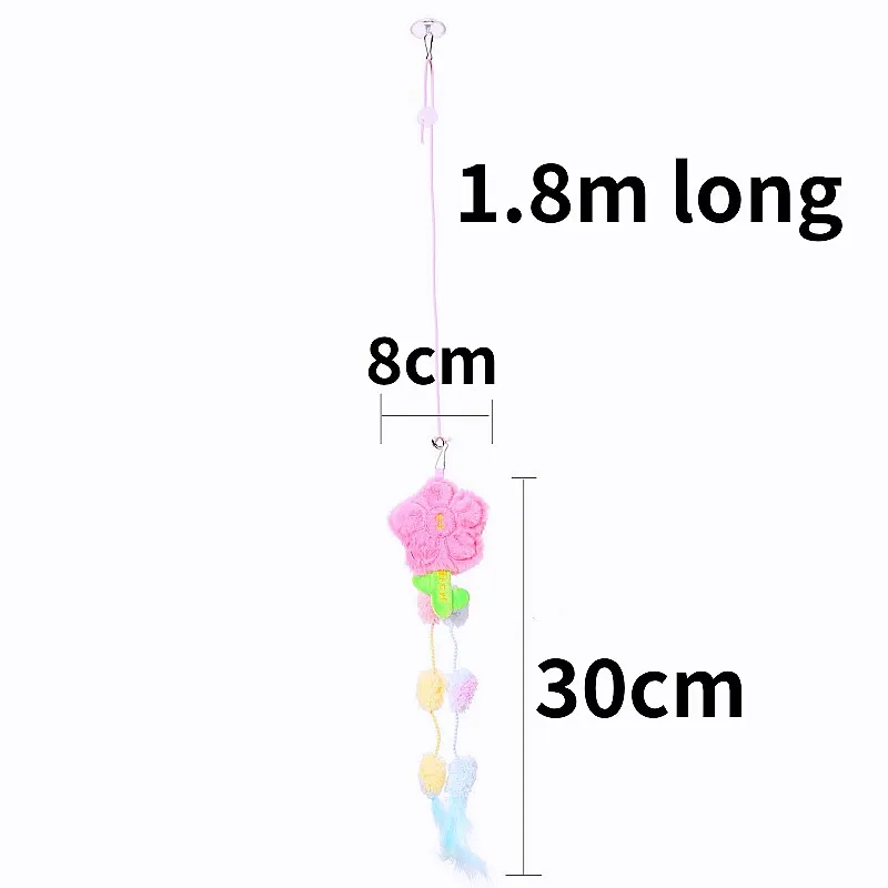 Juguete interactivo para gatos con plumas y campana - imagen 5