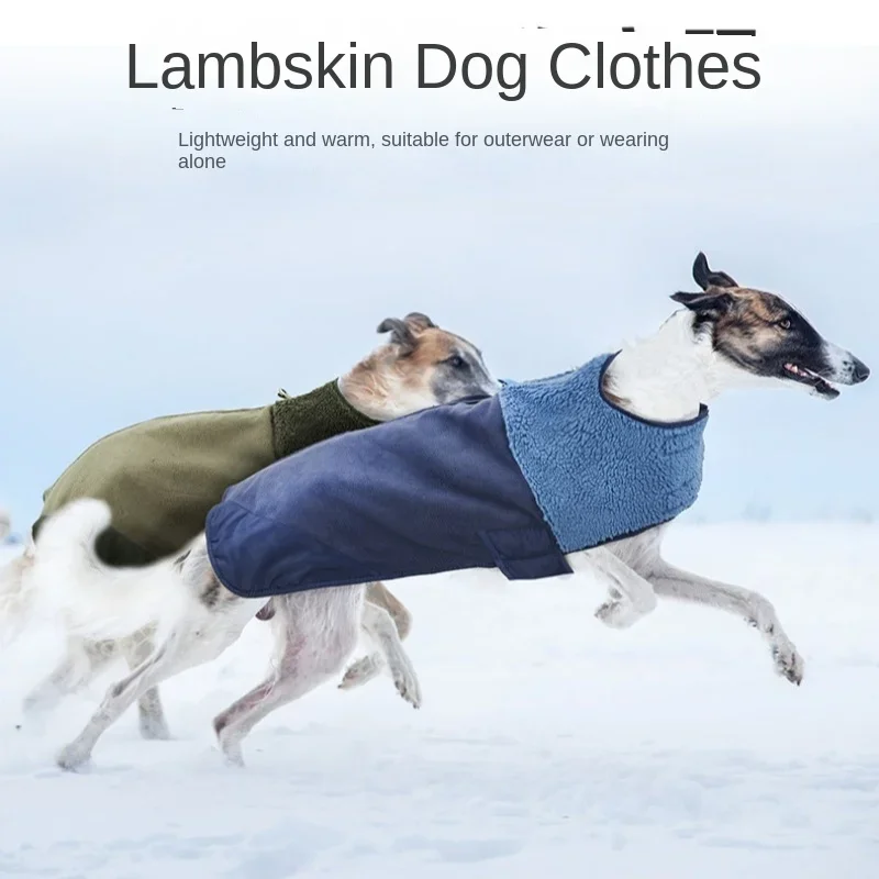 Chaqueta de algodón de retazos de lana de cordero para mascotas, ropa informal para mantener el calor, productos para perros de cuatro patas, Otoño e Invierno - imagen 4