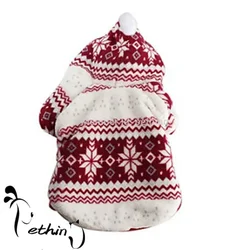 Abrigo de invierno con capucha para perros, patrones navideños, ropa navideña para perros, chaqueta cálida de invierno para mascotas XS -XL, suministro de colores rojo y azul