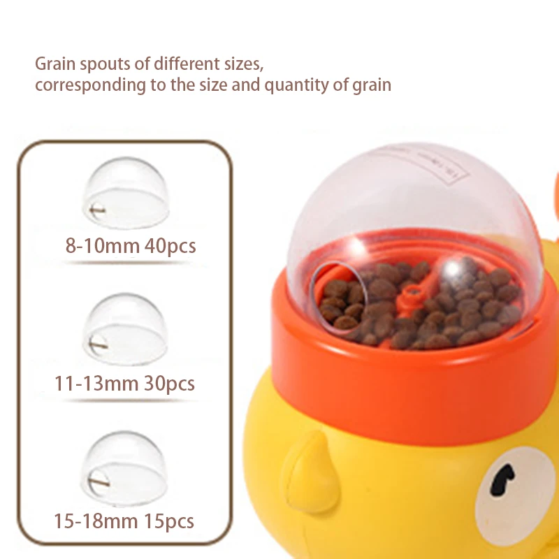 Alimentador interactivo para mascotas, pato amarillo pequeño, dispositivo de entrenamiento para gatos y perros, dispensación de alimentos por presión, alimentador automático, 1 Uds. - imagen 4