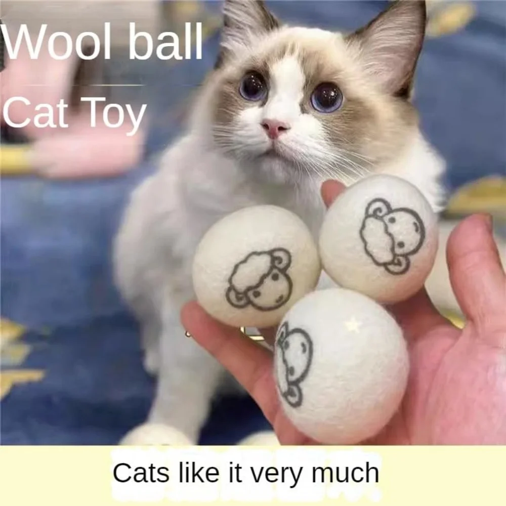 Juguetes de pelota de lana para gatos, pelotas suaves y silenciosas para gatitos, juguetes interactivos de pelota, juguetes de persecución de 2 pulgadas para gatos, gatitos, mascotas, ejercicio - imagen 3