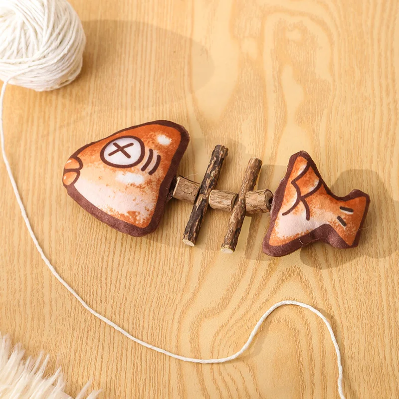 Juguetes para masticar para gatos, juguetes interactivos para peces a la parrilla, juguete Teaser para gatos Silvervine, boca limpia, juguete para juego de gatitos, suministros para mascotas, accesorios - imagen 3