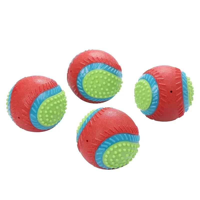 Resistente a mordeduras de pelota, cosas para perros, mascota de suministro, pelota elástica para perros, juguete de entrenamiento para perros, destruye, 8cm, goma con sabor a carne, previene - imagen 5