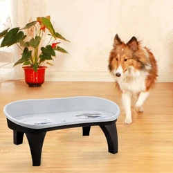 Soporte elevado para comedero y bebedero de perros y gatos