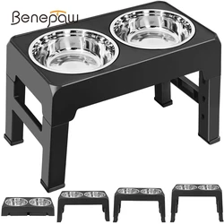 Comedero elevado 4 alturas acero inoxidable para perro – antideslizante