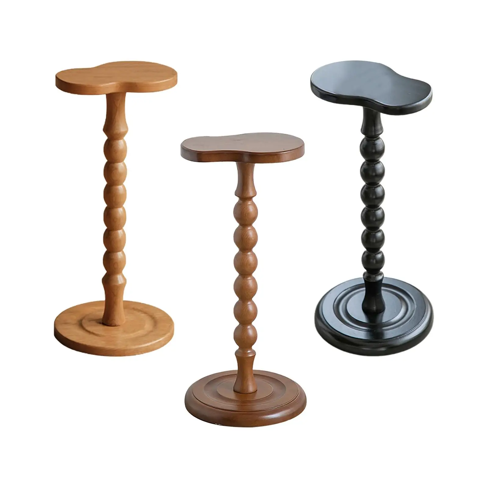 Wooden Side Table Modern Accent Entryway NightStand with Pedestal Leg Drink Table for Housewarming Indoor Outdoor Balcony Snack