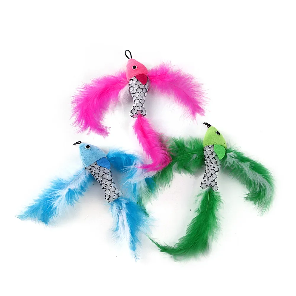 Cabeza de repuesto de pez volador, palo de gato divertido, juguete de felpa, caña de pescar, cabeza de repuesto, productos interactivos para mascotas - imagen 3