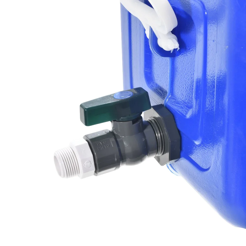 Kit de espiga de barril de lluvia de 3/4 ", desviador de PVC con conector de manguera de mamparo, adaptador de grifo, accesorios a prueba de fugas para tanque de jardín