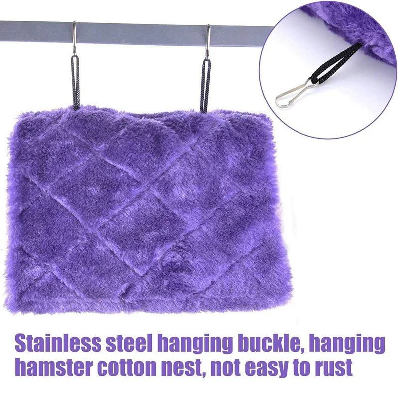 Nido de Pájaro de peluche cálido para invierno, hamaca colgante, cabaña, escondite de pájaros esponjosos para accesorios de jaula para loros Finch - imagen 4