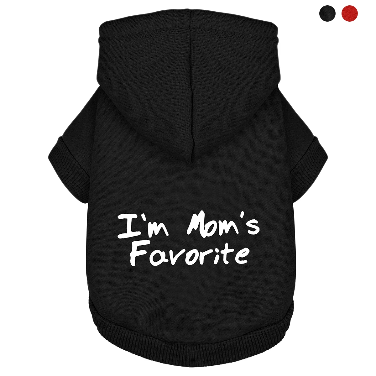Sudadera con capucha acogedora para perros con orificio para la correa: sudadera estampada "I'M Mom'S Favorite" para perros pequeños y grandes en invierno y noches frescas.