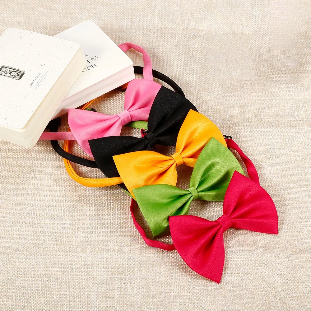 Venta al por mayor, pajarita ajustable para perros y gatos, lotes de corbatas para el cuello, lazo para perros y mascotas, Collar con lazos para cachorros, Collar para gatitos, accesorios para mascotas - imagen 4