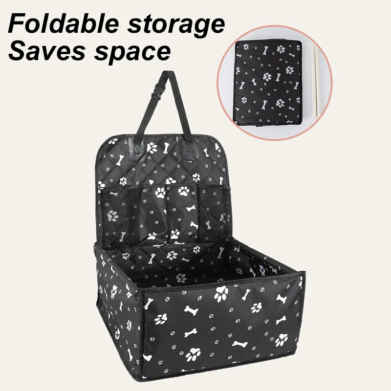 Durable, resistente a los arañazos, estera de viaje para perros con bolsillos, cómoda hamaca plegable, cesta para asiento de coche para perros pequeños y medianos - imagen 4