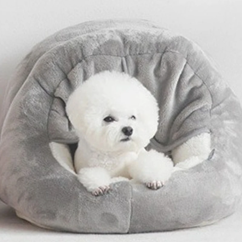 Cama semicerrada con cortina para gato y perro – Todo el año - imagen 2