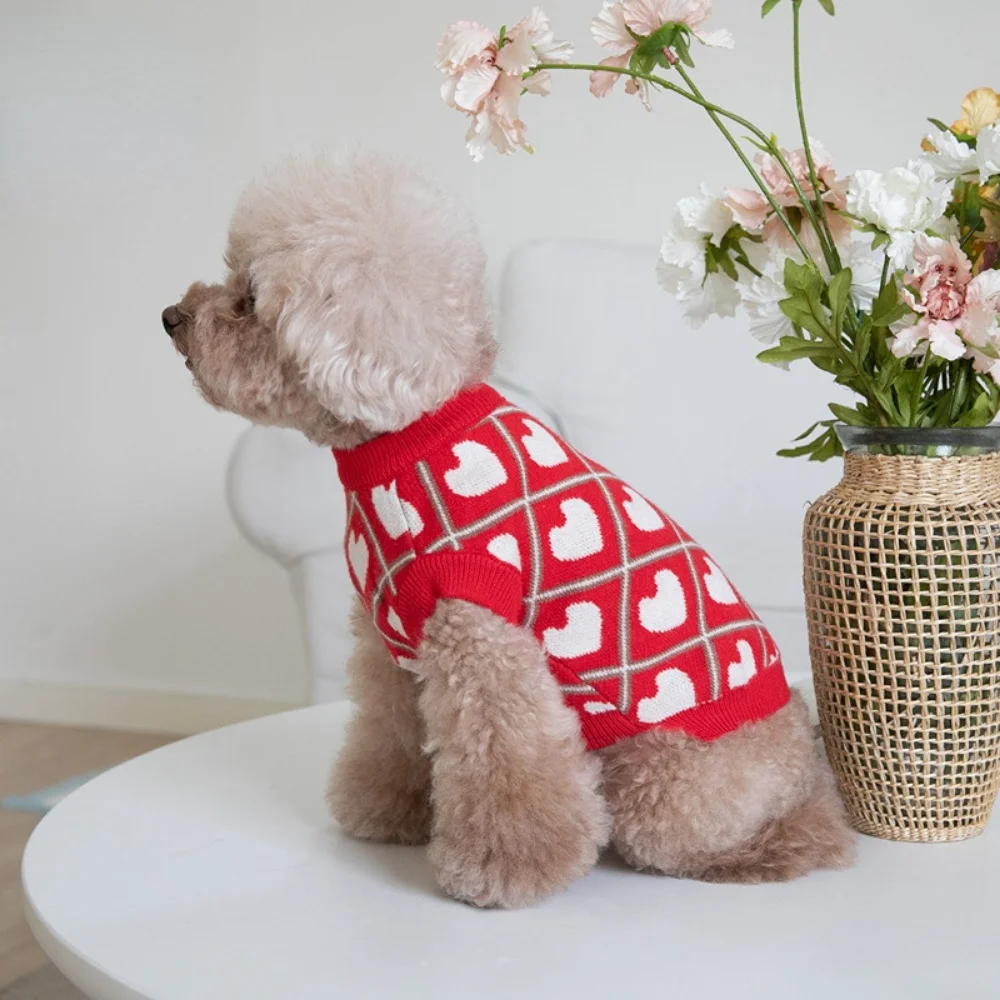 Suéter Jacquard colorido para mascotas, chaleco cálido para perros y gatos, ropa de Año Nuevo, Otoño e Invierno - imagen 4