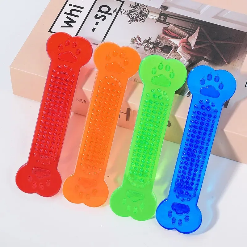 Juguetes para masticar para perros, juegos de entrenamiento para perros, juguete de hueso de goma indestructible, masticadores agresivos, cepillo de dientes para perros GWJ10
