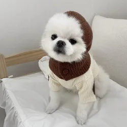 Sombrero de punto con cubierta cálida para perros pequeños – Invierno