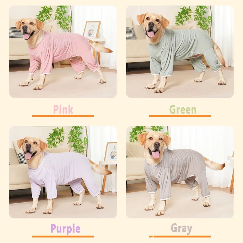 Pijamas para perros con refrigeración de verano antiderramamiento, ropa para perros grandes, ligera y súper suave, tela elástica de algodón XL - 8XL