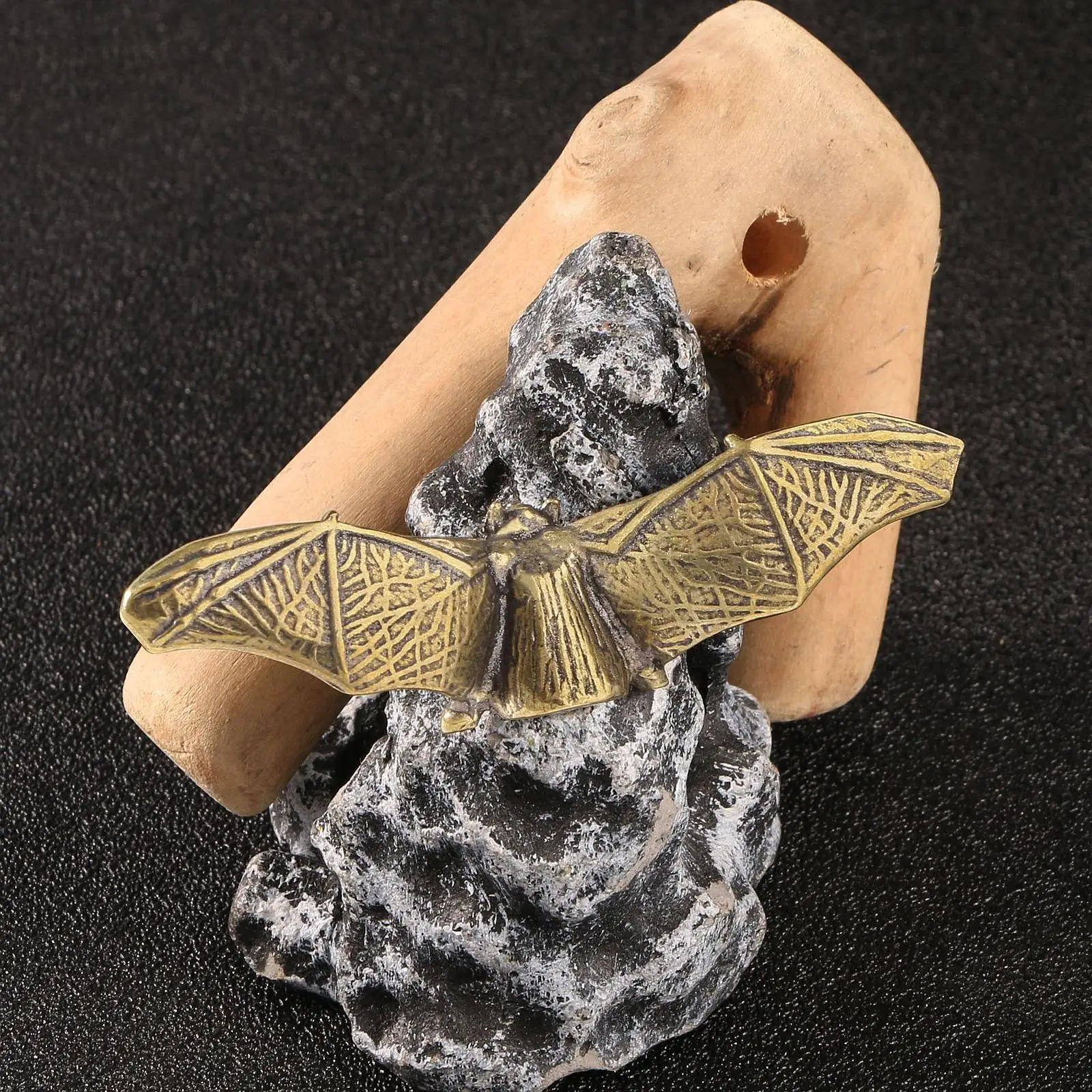 Mini escultura de murciélago de cobre, adorno decorativo resistente, mesa en miniatura para mascotas - imagen 3
