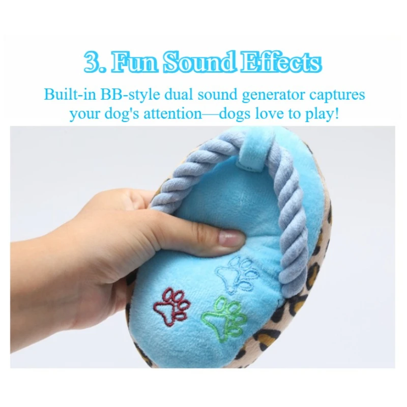 Juguete para masticar zapatos chirriantes para perros, zapatilla mordedora de felpa para perros y gatos pequeños y medianos, limpieza dental divertida y alivio de la ansiedad - imagen 4