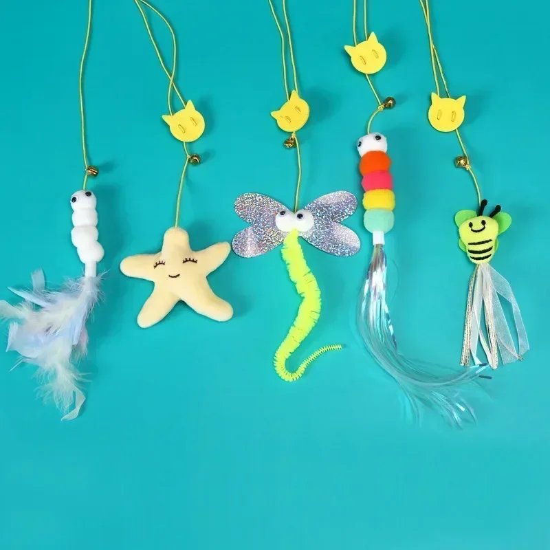 Juguetes para gatos, juguete interactivo tipo puerta colgante retráctil elástico para gatito, ratón, hierba gatera, cuerda para rascar, suministros para mascotas - imagen 3