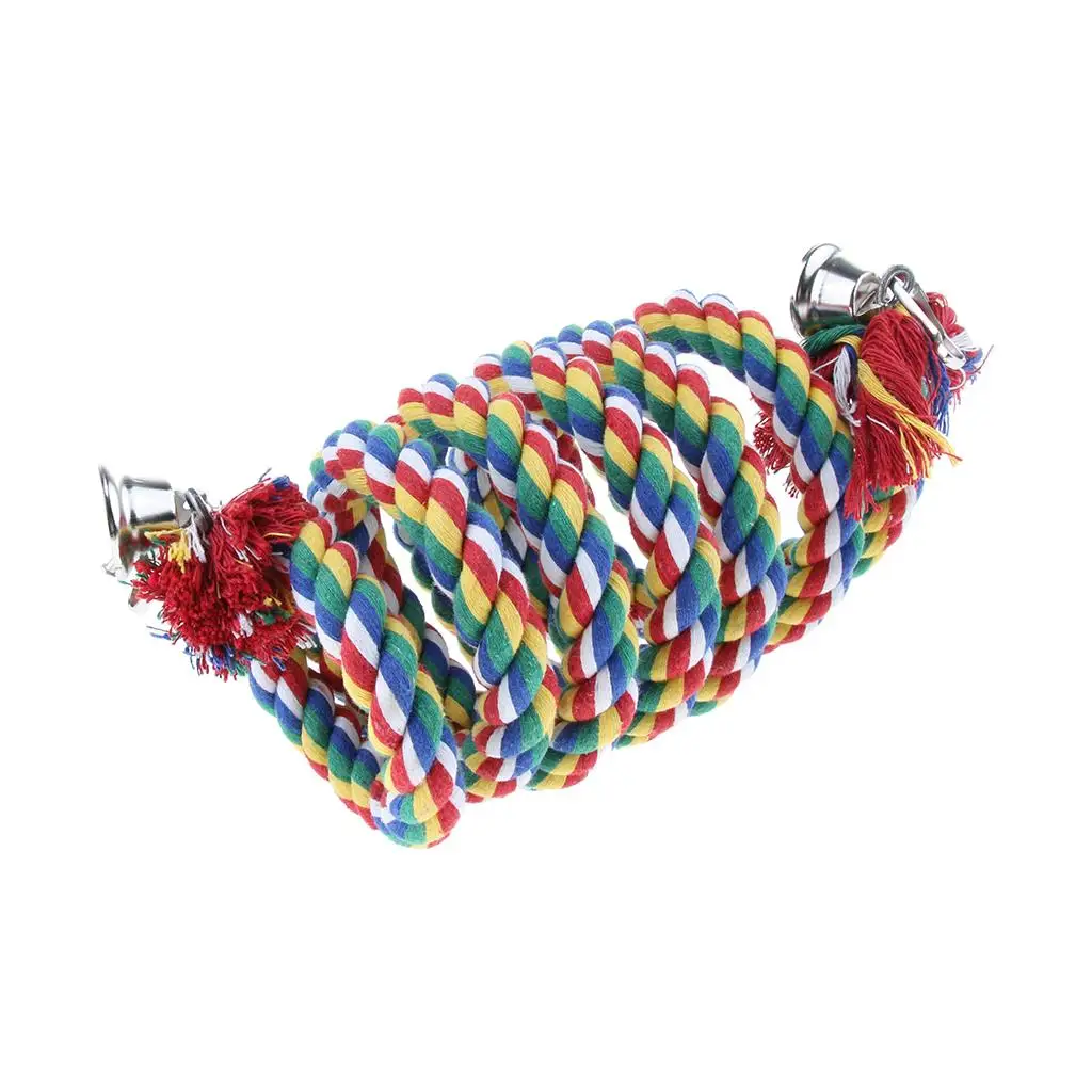 Bird Spiral Rope Perch Cotton Parrot Swing Climbing Standing Toys