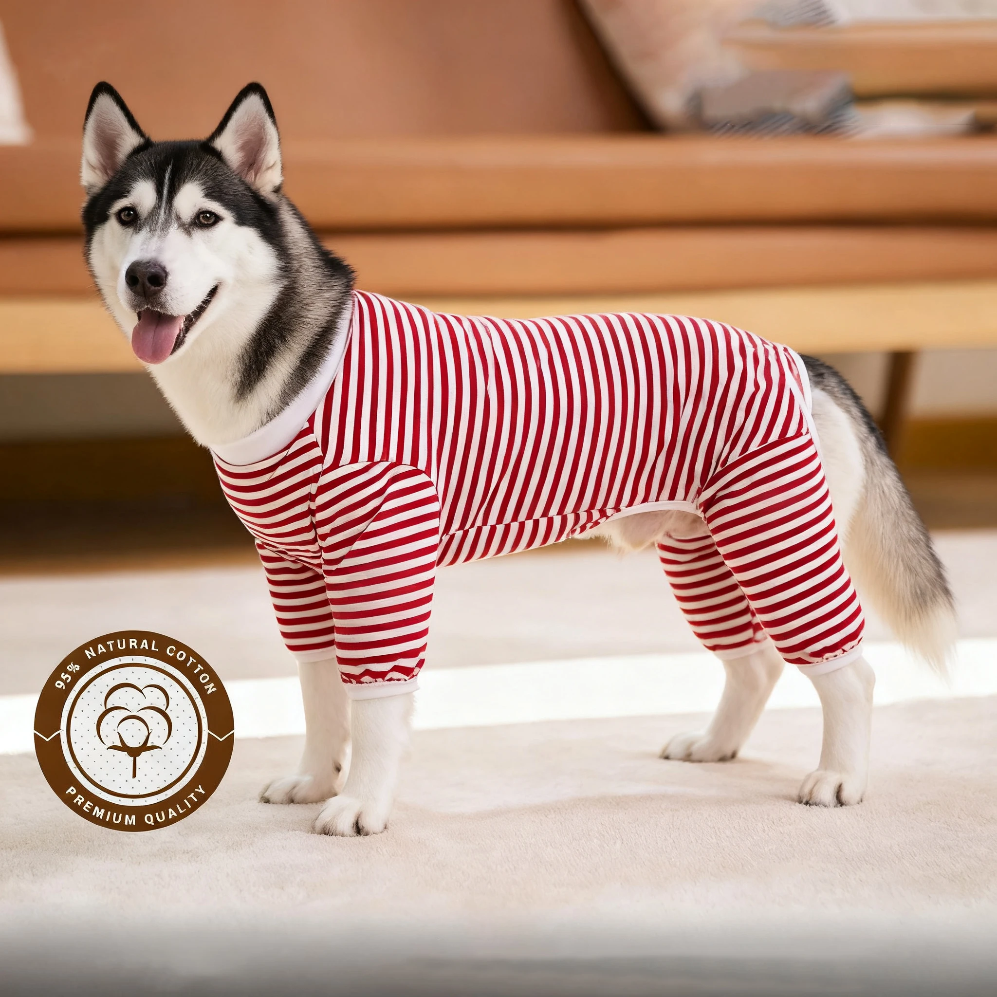 Pijamas para perros pequeños, medianos y grandes Pitbull, mono de algodón a rayas, traje para perros, mono, Pjs, mono para cachorros, ropa de Navidad para mascotas