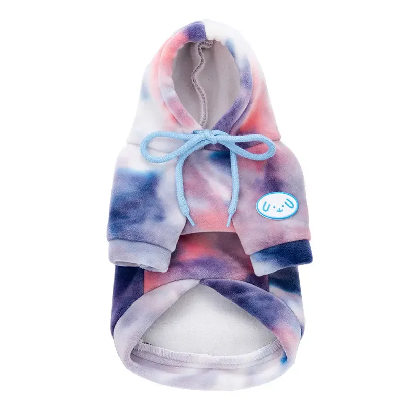 Sudadera con capucha para mascotas, Sudadera con capucha teñida, abrigo de otoño/invierno para mascotas, ropa cálida para perros pequeños, ropa para cachorros, disfraz con capucha para perros - imagen 5