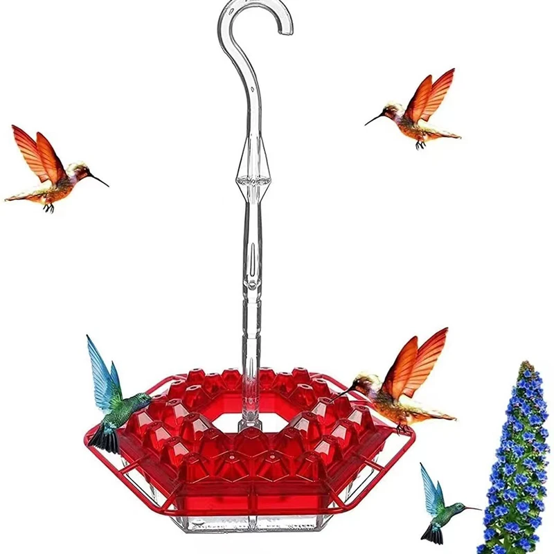 Comedero para pájaros salvajes, comedero Hexagonal colgante con gancho, comedero para colibríes, comedero para pájaros de jardín, dispensador de agua para bosque de mascotas, 1 ud. - imagen 4