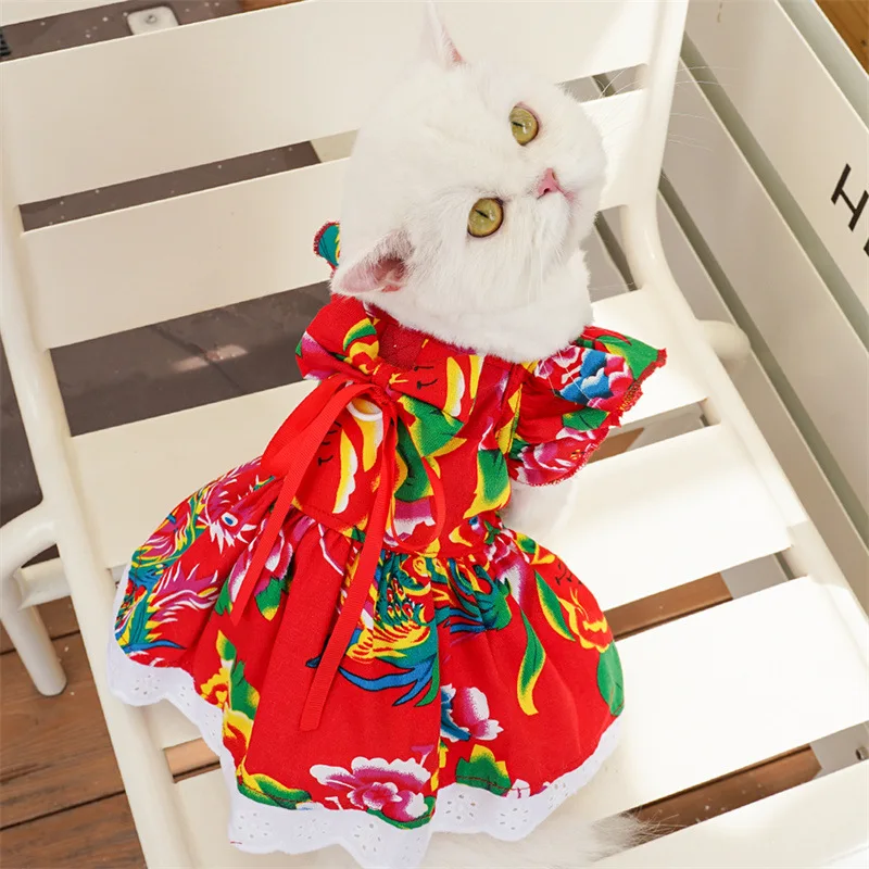 Vestido floral de primavera para perros y gatos – Ropa cómoda - imagen 3