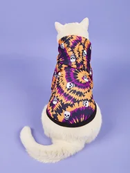 Sudadera Halloween para perros y gatos - remolino naranja y morado