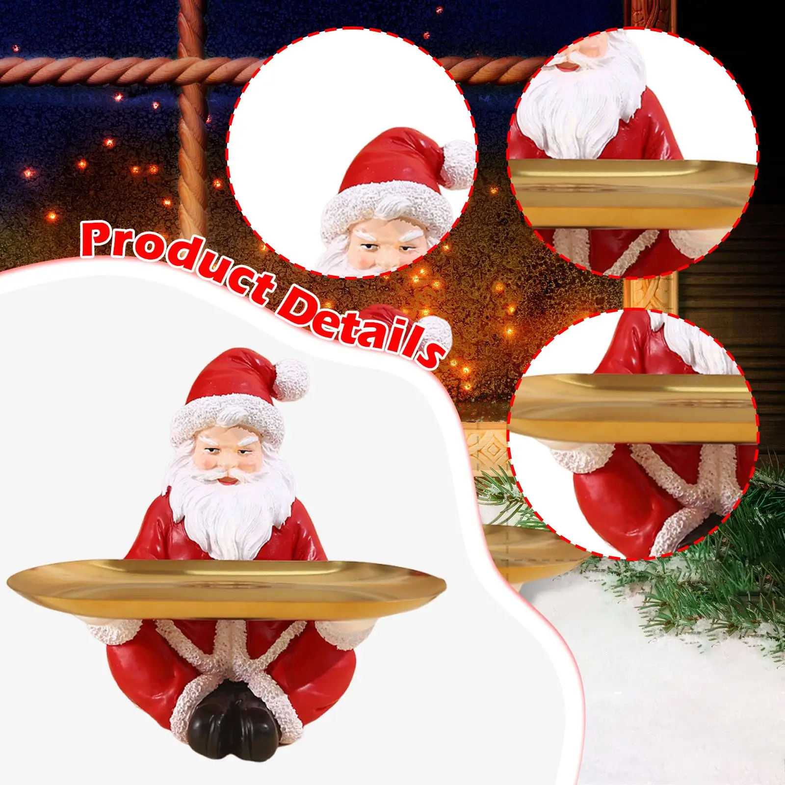 Bandeja organizadora de mesa para entrada navideña, llavero creativo para decoración navideña y regalos - imagen 5