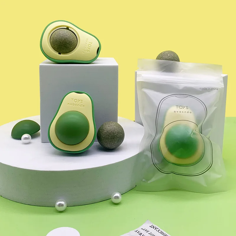 Bola hierba gatera aguacate giratoria adhesiva para gatos – Juguete - imagen 2