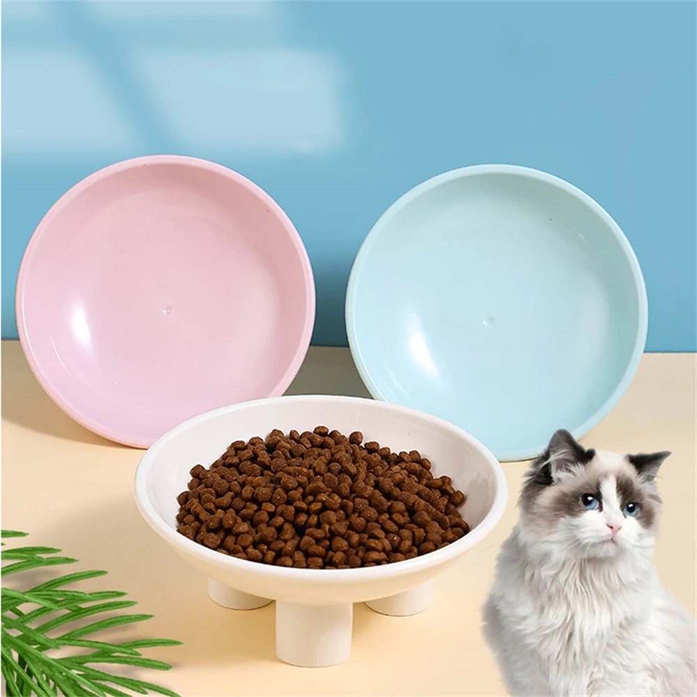Cuenco de comida para gatos, Protector de cuello alto de fondo, platos de alimentación para mascotas, alimentador para gatitos, protege las vértebras cervicales, cuencos individuales de gran apertura - imagen 2