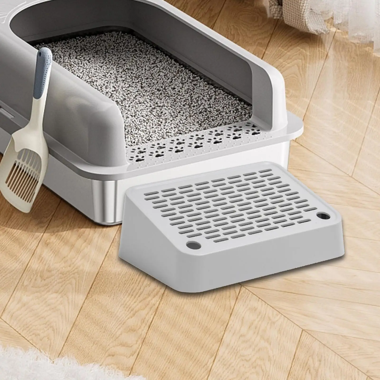 Foot Board for Cats Litter Box Compact Size Keep Room Tidy Reusable for Cat Litter Tray