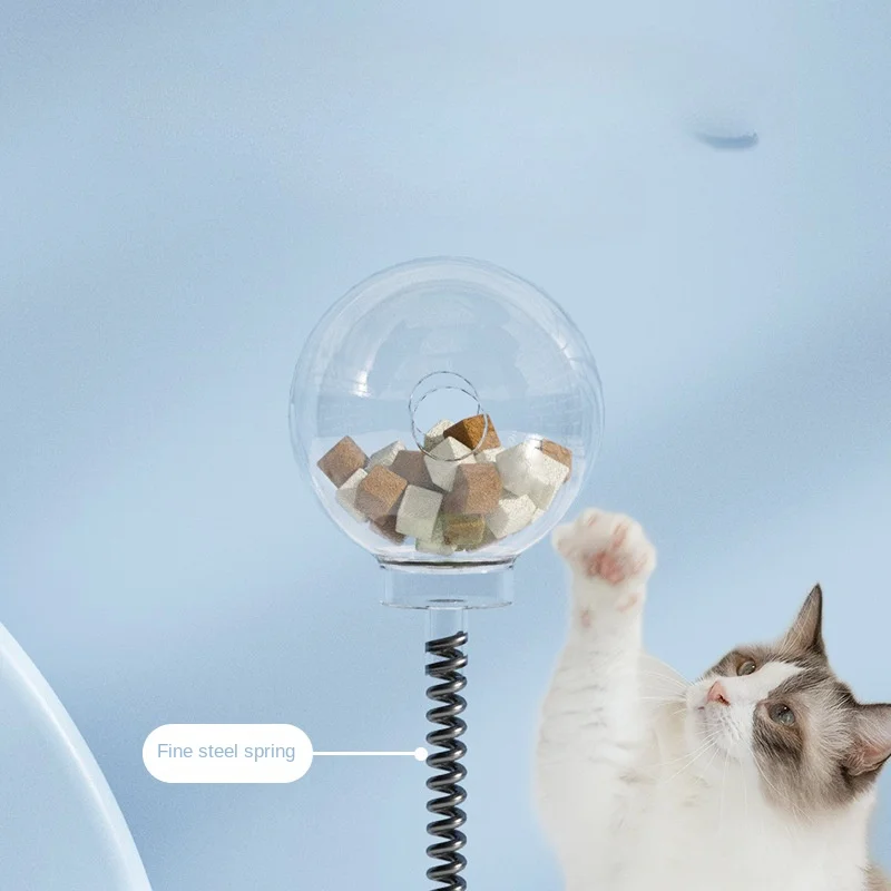 Bola giratoria interactiva para gatos, Bola de pista, campana, fugas de comida, accesorios de juguete para mascotas - imagen 4