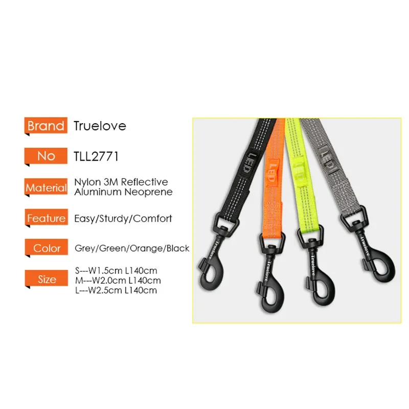 Correa reflectante de nailon para mascotas Truelove, arnés y collar usados para perros y gatos pequeños y grandes, entrenamiento de todas las razas, correr y caminar TLL2771 - imagen 2