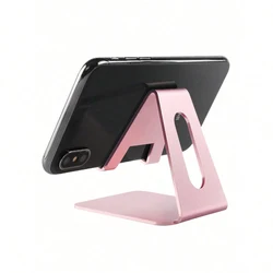 Soporte minimalista de escritorio universal para teléfono inteligente, soporte de metal de color sólido, 1 unidad