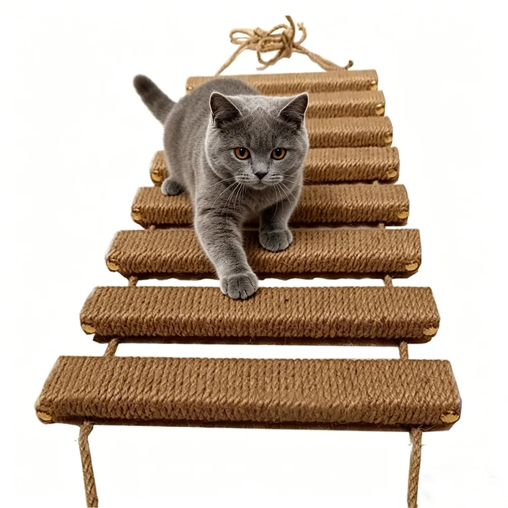 Mueble pared gatos escalera sisal centro actividades ahorra espacio - imagen 4
