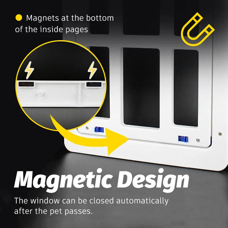 Puerta con solapa para mascotas, duradera, extragrande, con bloqueo de seguridad, cierre automático, fácil de instalar, accesorios para perros y gatos, hogar - imagen 5