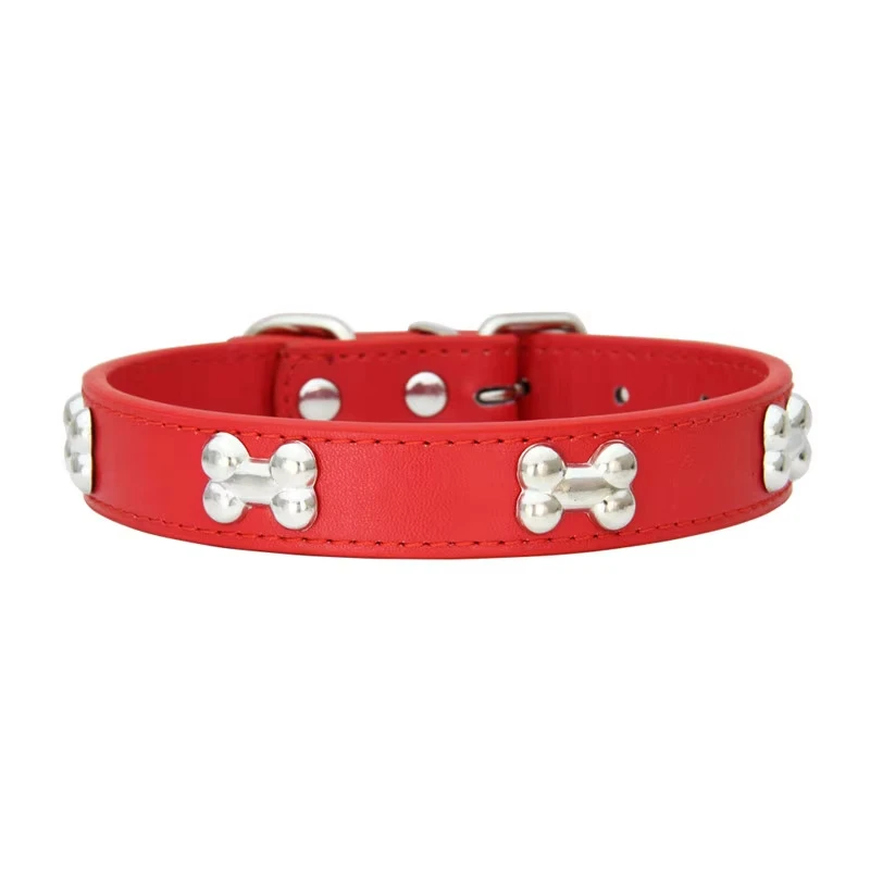 Collares duraderos de cuero de hueso para perros y cachorros, collares para perros pequeños y grandes, accesorios para gatos, Chihuahua, Collar para mascotas para perros pequeños - imagen 5