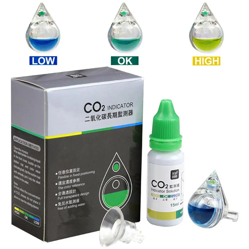 Aquarium CO2 Indicator Solution Fish Tank Liquid Test PH Term Monitor CO2 Bubble Counter for Aquarium Plant Aquarium CO2 Indicator Solution Fish Tank Liquid Test PH Term Monitor CO2 Bubble Counter for Aquarium Plant
