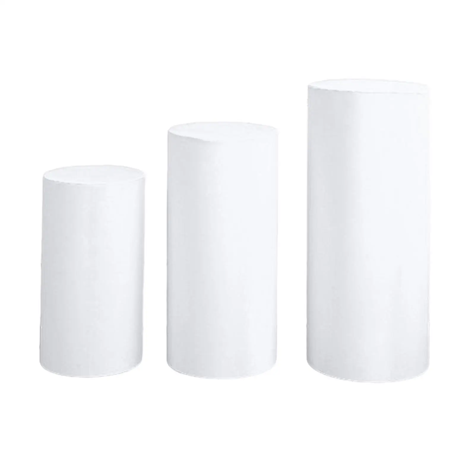 3Pcs Cylinder Plinth Covers Dessert Tables Cloth Plinth Stand Pillar Covers for Wedding Thanksgiving Birthday Party Decoration