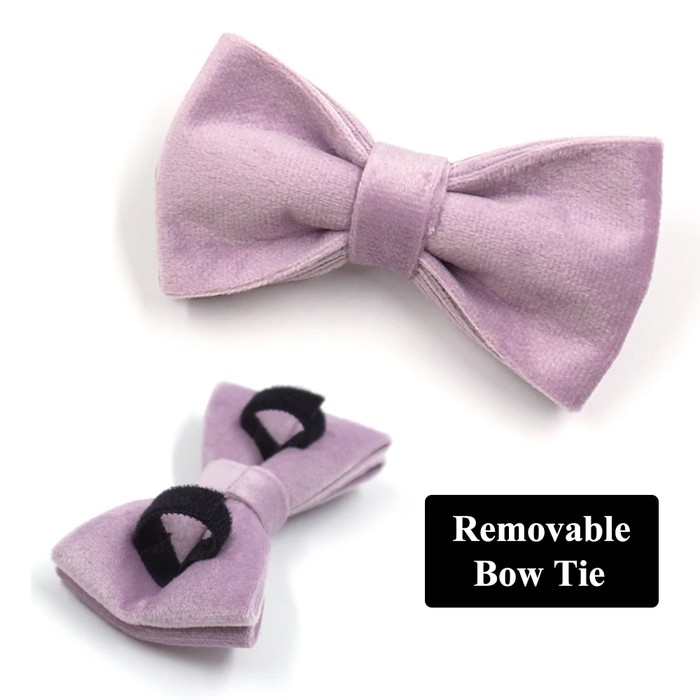 Conjunto de arnés y correa para perro de lujo de terciopelo rosa y morado, Collar de diseño personalizado para perros, Kit de correa para mascotas con hebillas de oro rosa de seguridad - imagen 5